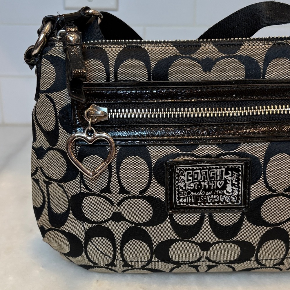 Coach Poppy Signature Logo Canvas Crossbody Bag - Picture 3 of 15